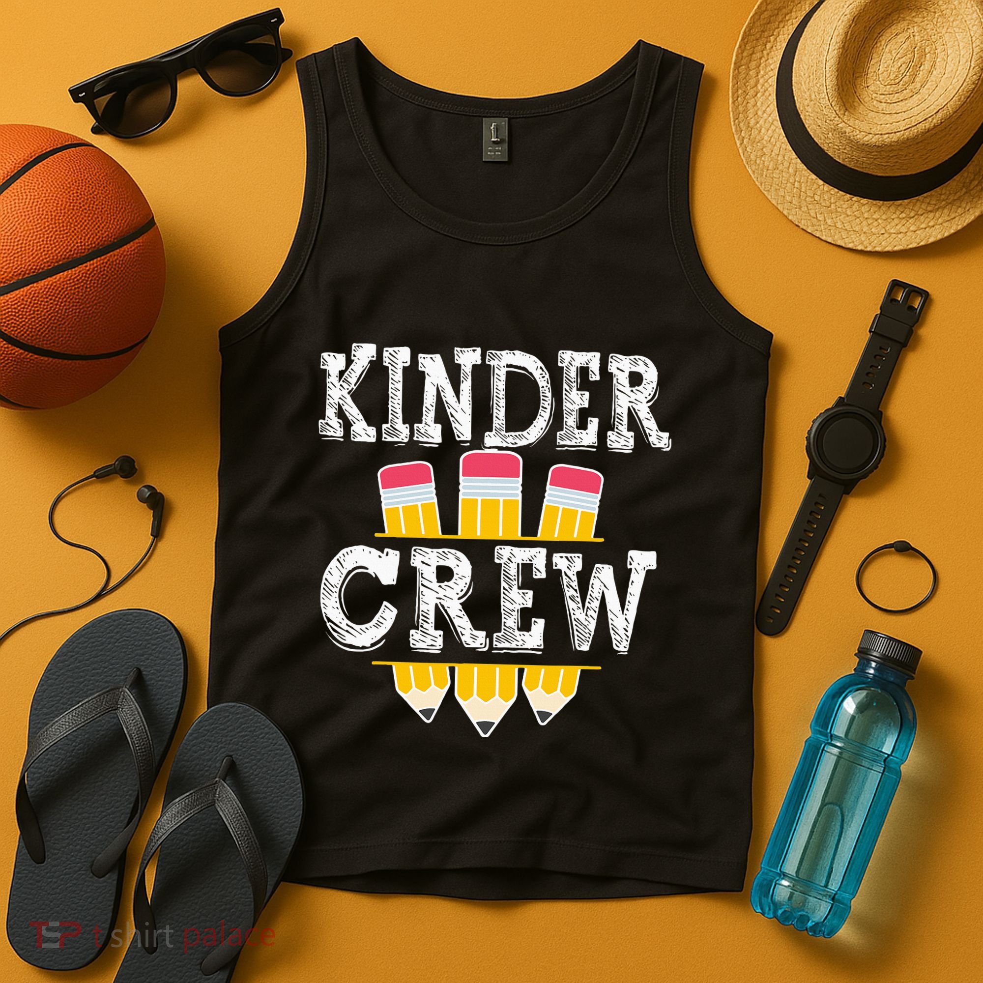 Kinder Crew Fun Kindergarten Squad Teacher 1st Day of School Tank Top
