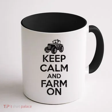 Keep Calm And Farm On Coffee Mug back