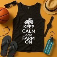 Keep Calm And Farm On Tank Top thumb 4