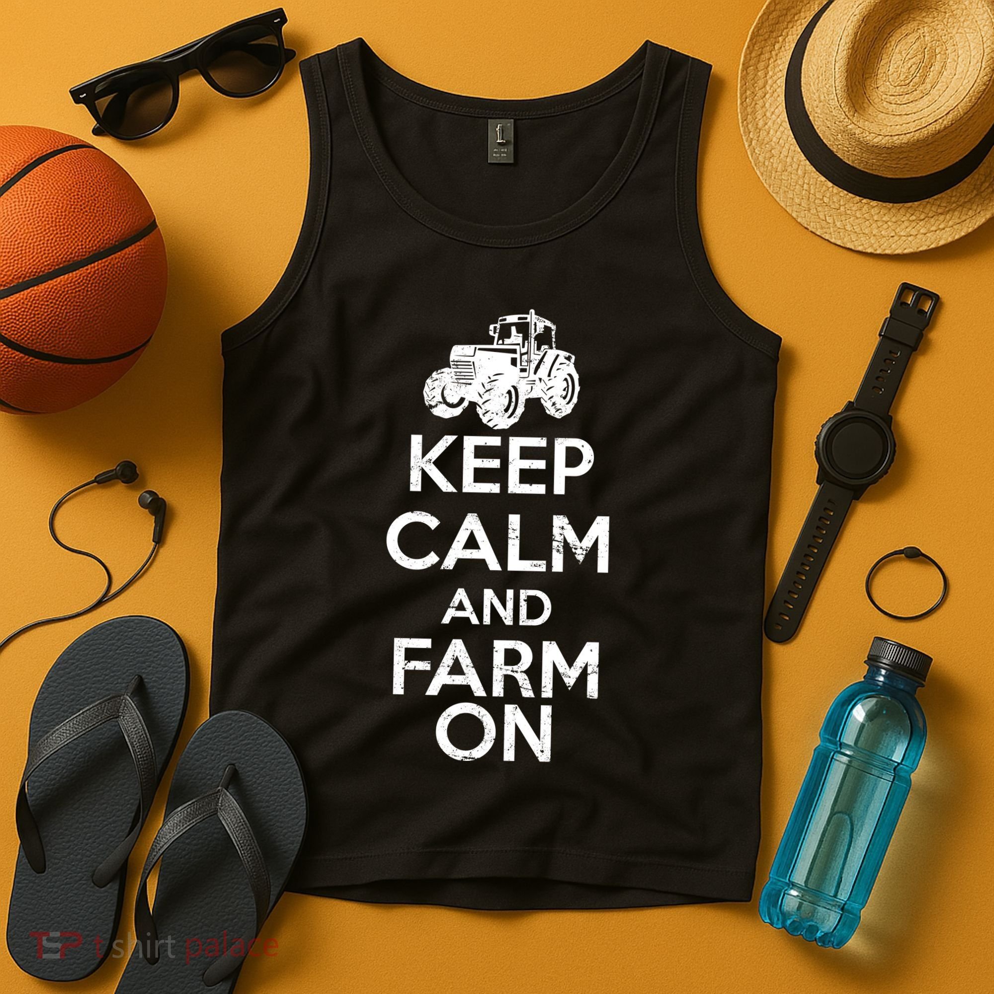 Keep Calm And Farm On Tank Top