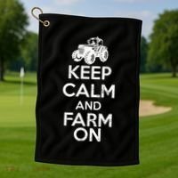 Keep Calm And Farm On Golf Towel thumb 1