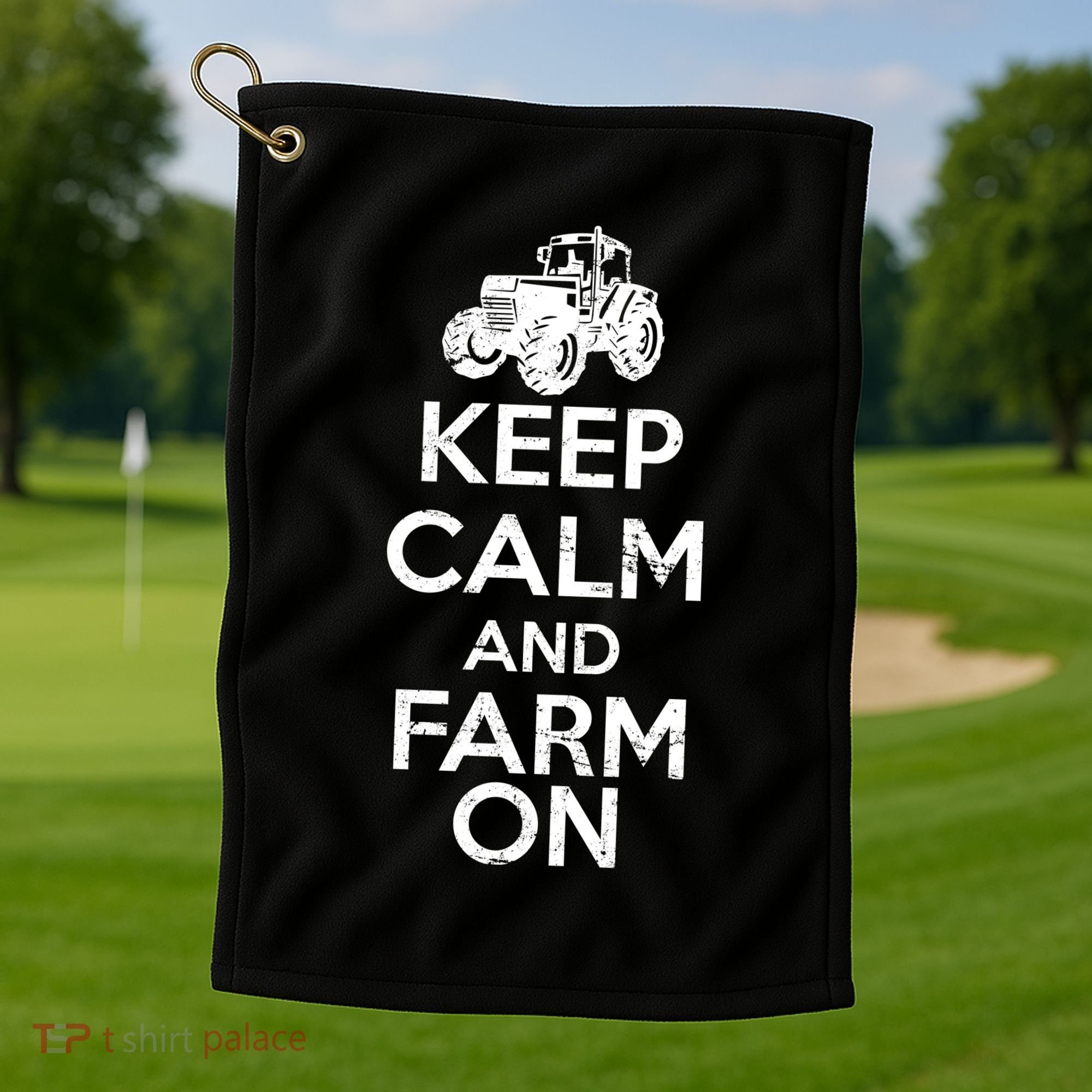 Keep Calm And Farm On Golf Towel