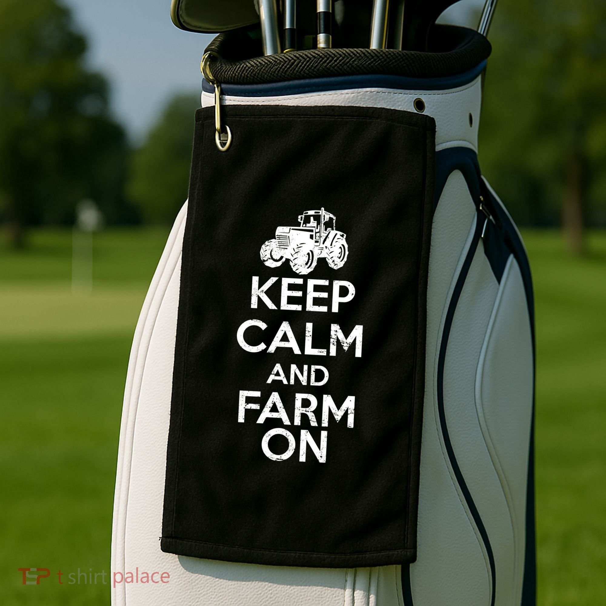 Keep Calm And Farm On Golf Towel