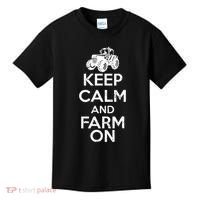 Keep Calm And Farm On Kids T-Shirt thumb 0