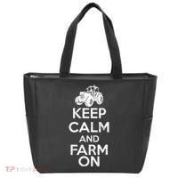 Keep Calm And Farm On Tote Bag thumb 0
