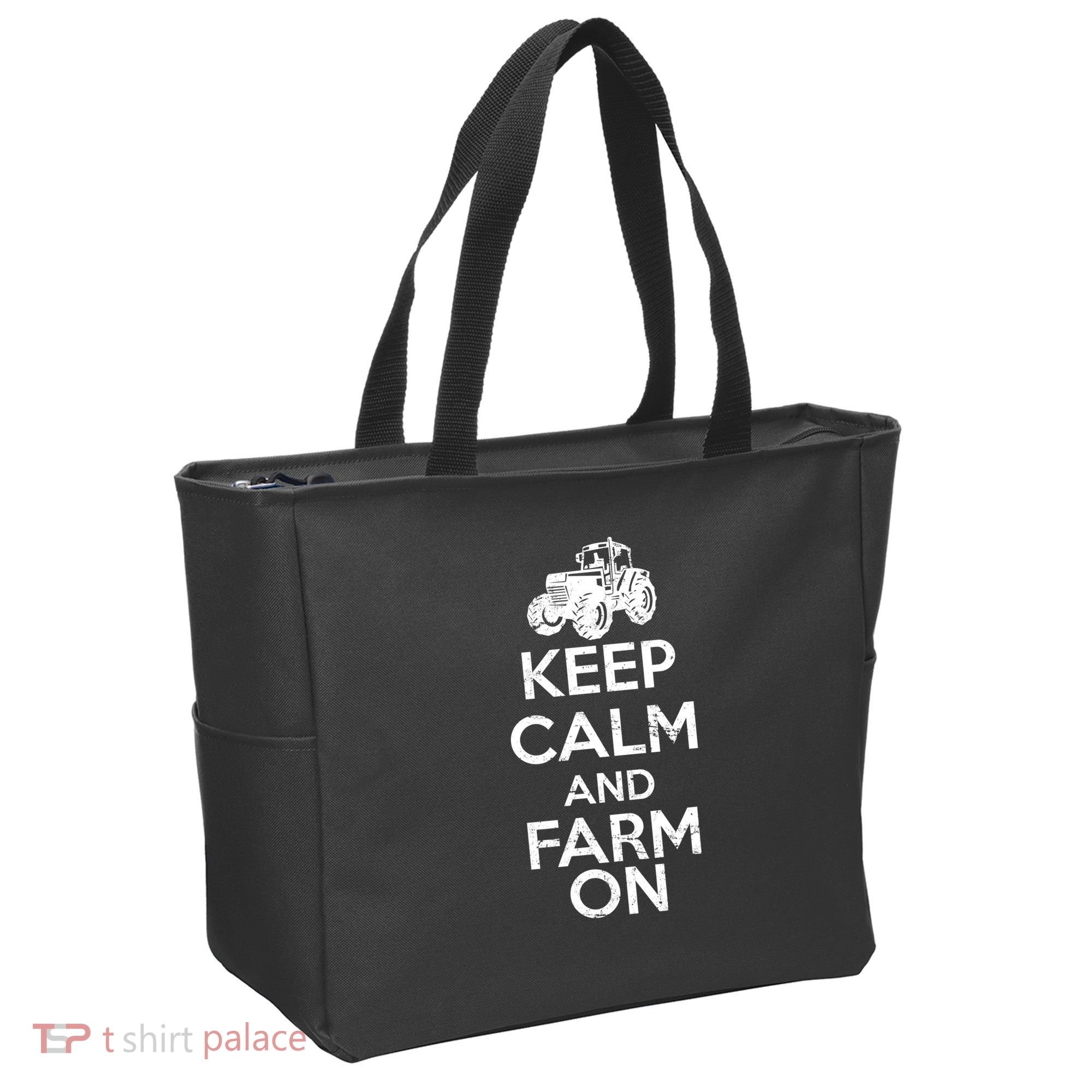 Keep Calm And Farm On Tote Bag