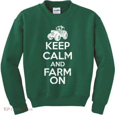 Keep Calm And Farm On Kids Sweatshirt