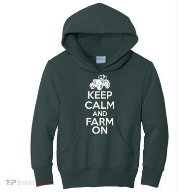 Keep Calm And Farm On Kids Hoodie