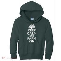 Keep Calm And Farm On Kids Hoodie thumb 0