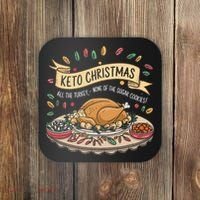Keto Christmas Funny Low Carb Holiday Ketogenic Diet Gift Coaster thumb 0