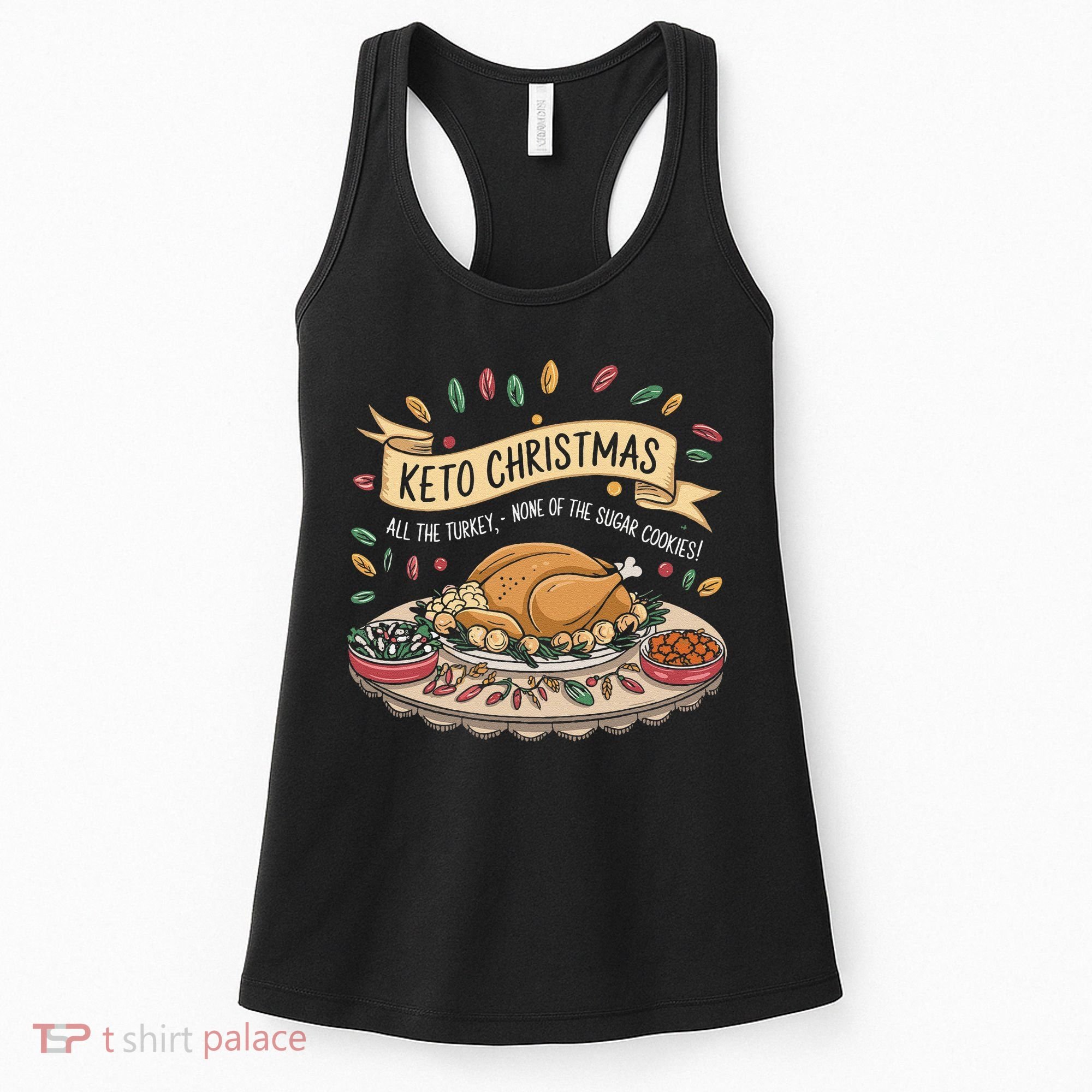 Keto Christmas Funny Low Carb Holiday Ketogenic Diet Gift Women's Tank Top