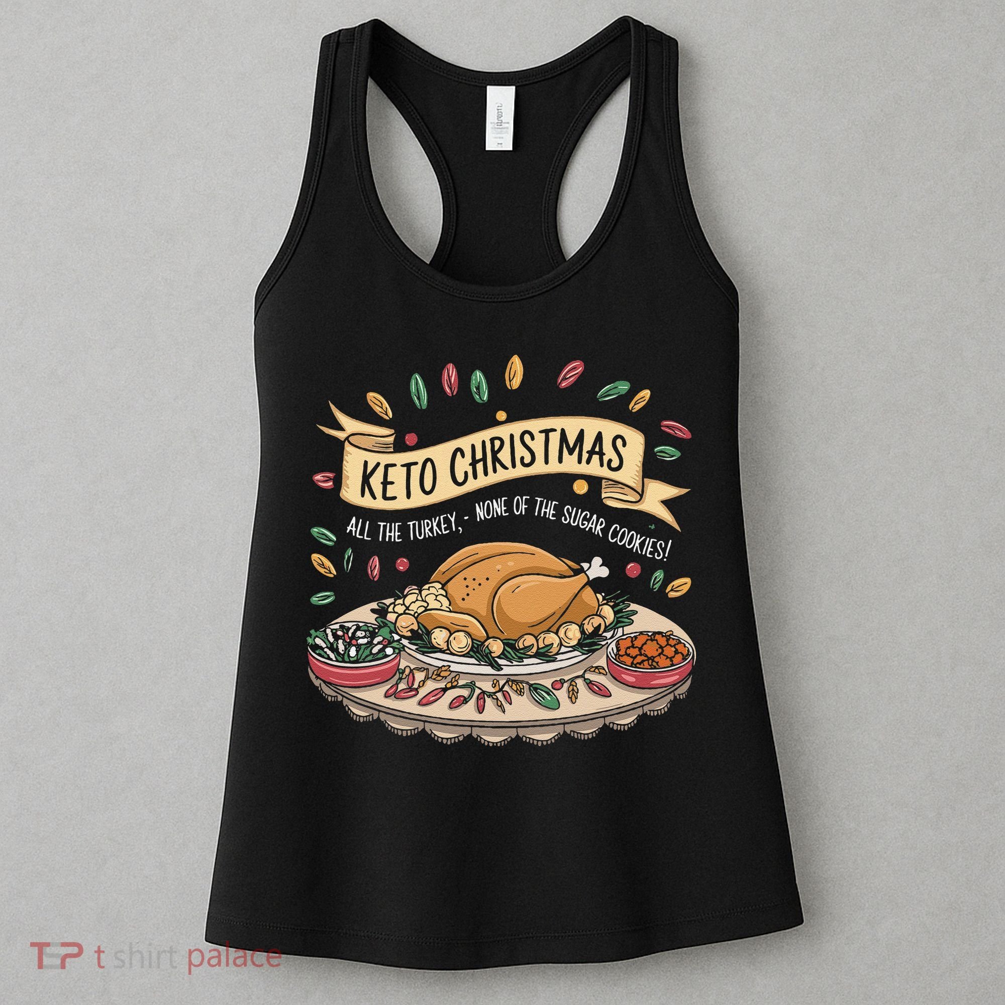 Keto Christmas Funny Low Carb Holiday Ketogenic Diet Gift Women's Tank Top