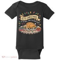 Keto Christmas Funny Low Carb Holiday Ketogenic Diet Gift Baby Bodysuit thumb 0