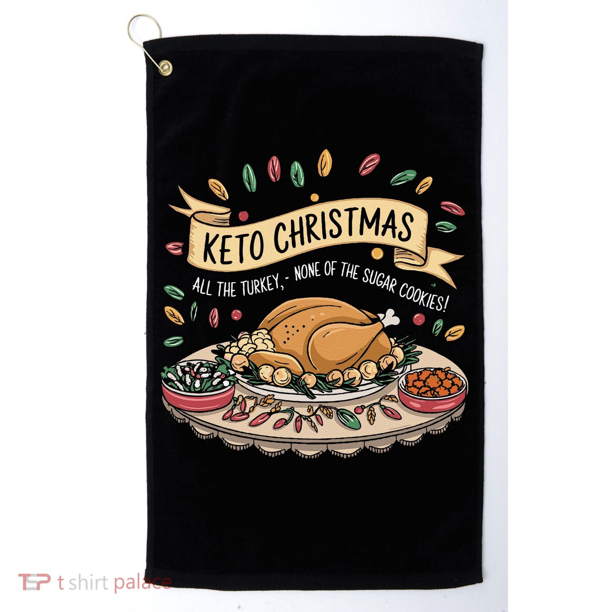 Keto Christmas Funny Low Carb Holiday Ketogenic Diet Gift Golf Towel
