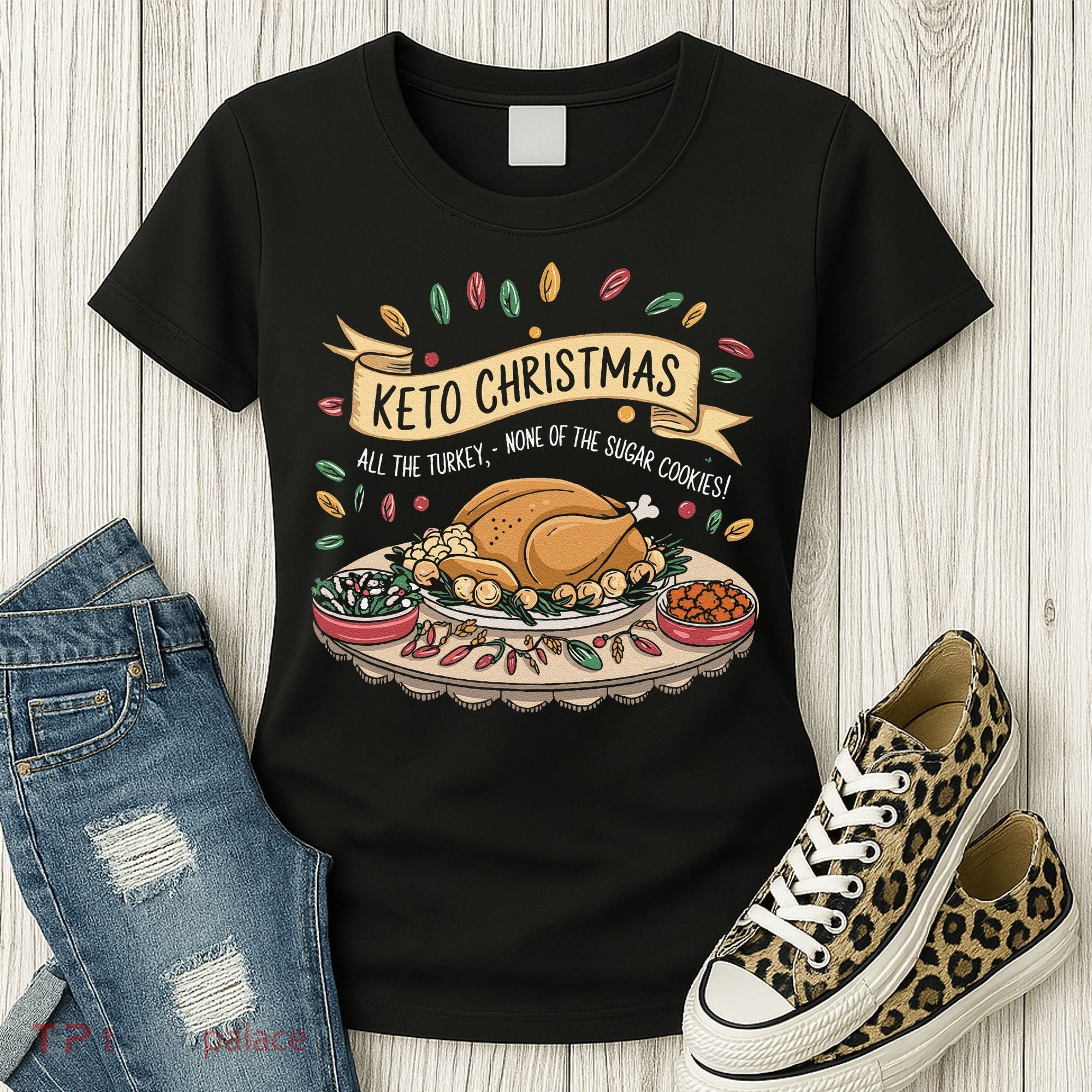 Keto Christmas Funny Low Carb Holiday Ketogenic Diet Gift Women's T-Shirt