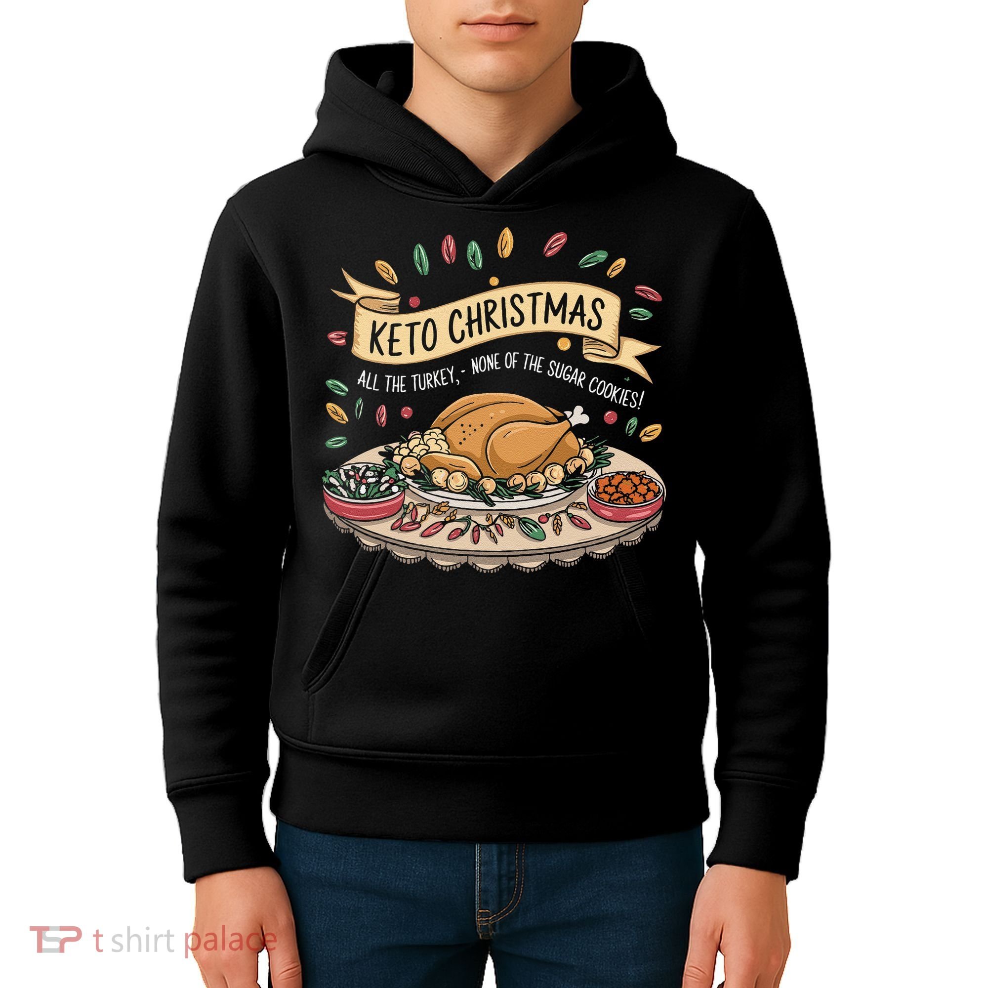 Keto Christmas Funny Low Carb Holiday Ketogenic Diet Gift Kids Hoodie