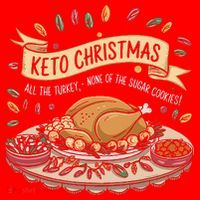 Keto Christmas Funny Low Carb Holiday Ketogenic Diet Gift Santa Hat thumb 1