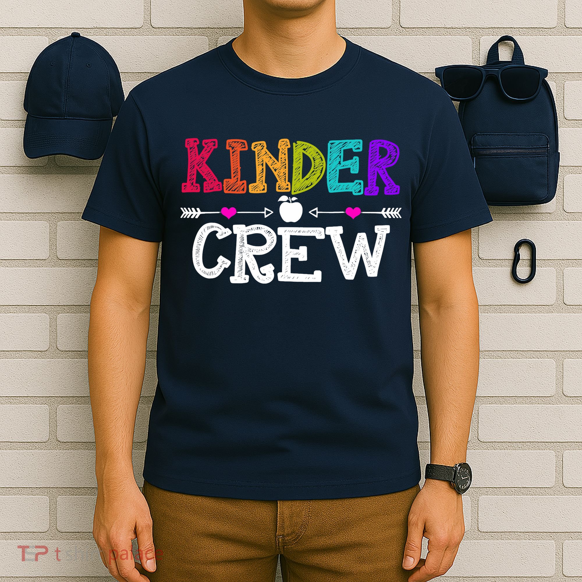 Kinder Crew Funny Kindergarten Teacher 1st Day Of School T-Shirt