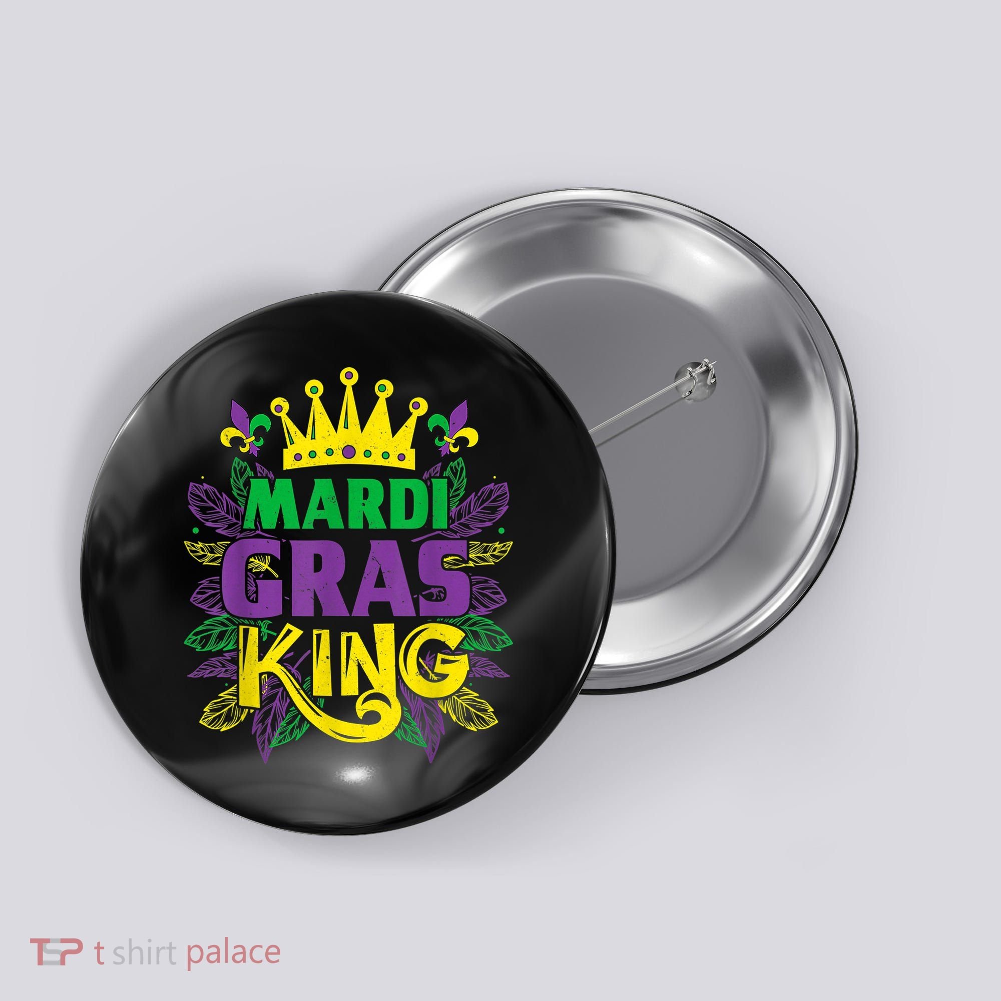 King Costumes Funny Mardi Gras Carnival Button