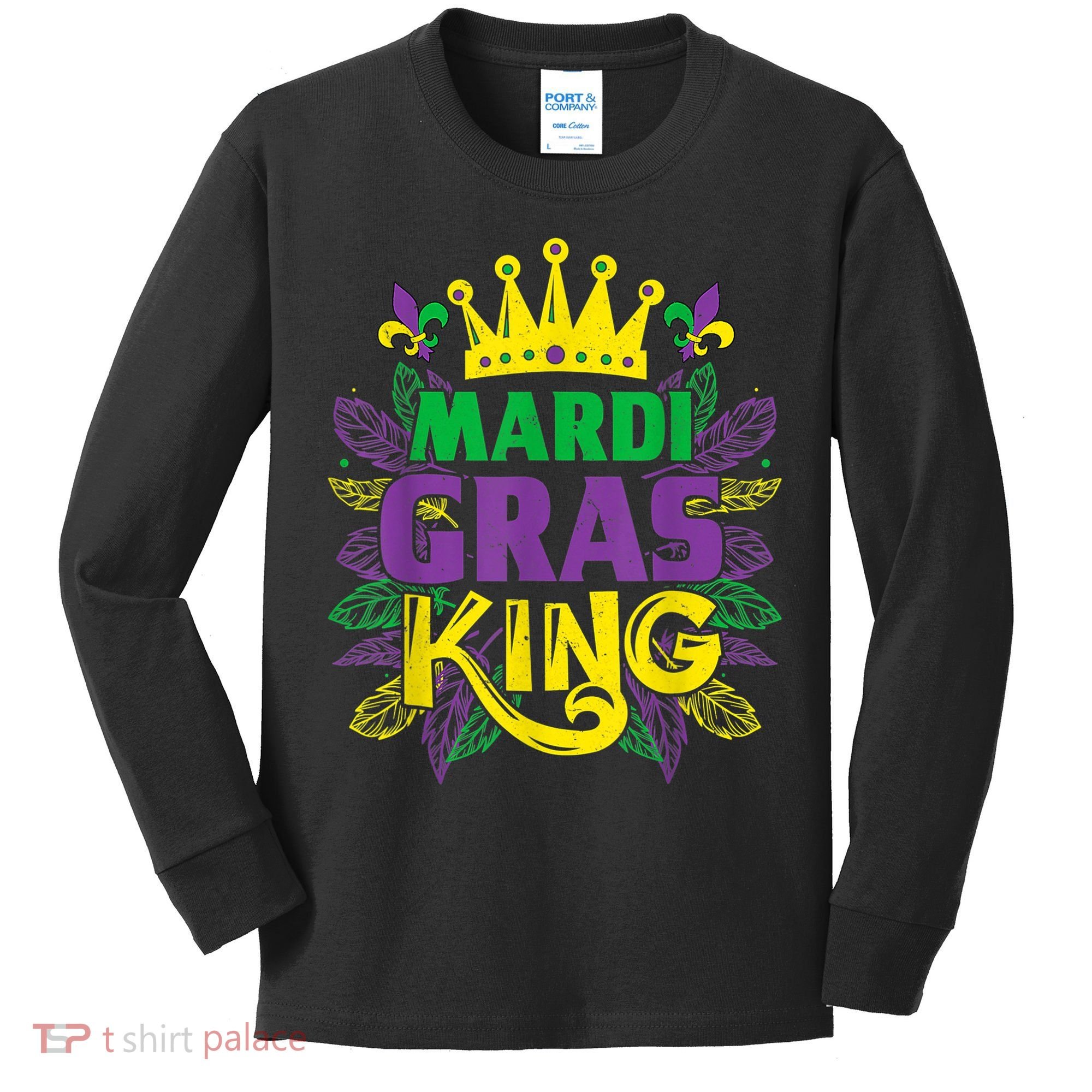 King Costumes Funny Mardi Gras Carnival Kids Long Sleeve Shirt