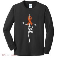 Kidney Cancer Faith Kidney Cancer Awareness March Support Kids Long Sleeve Shirt thumb 0