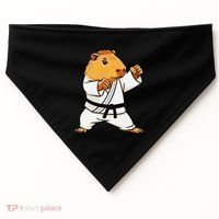 Karate Capybara Funny Martial Arts Mma USA-Made Doggie Bandana thumb 0