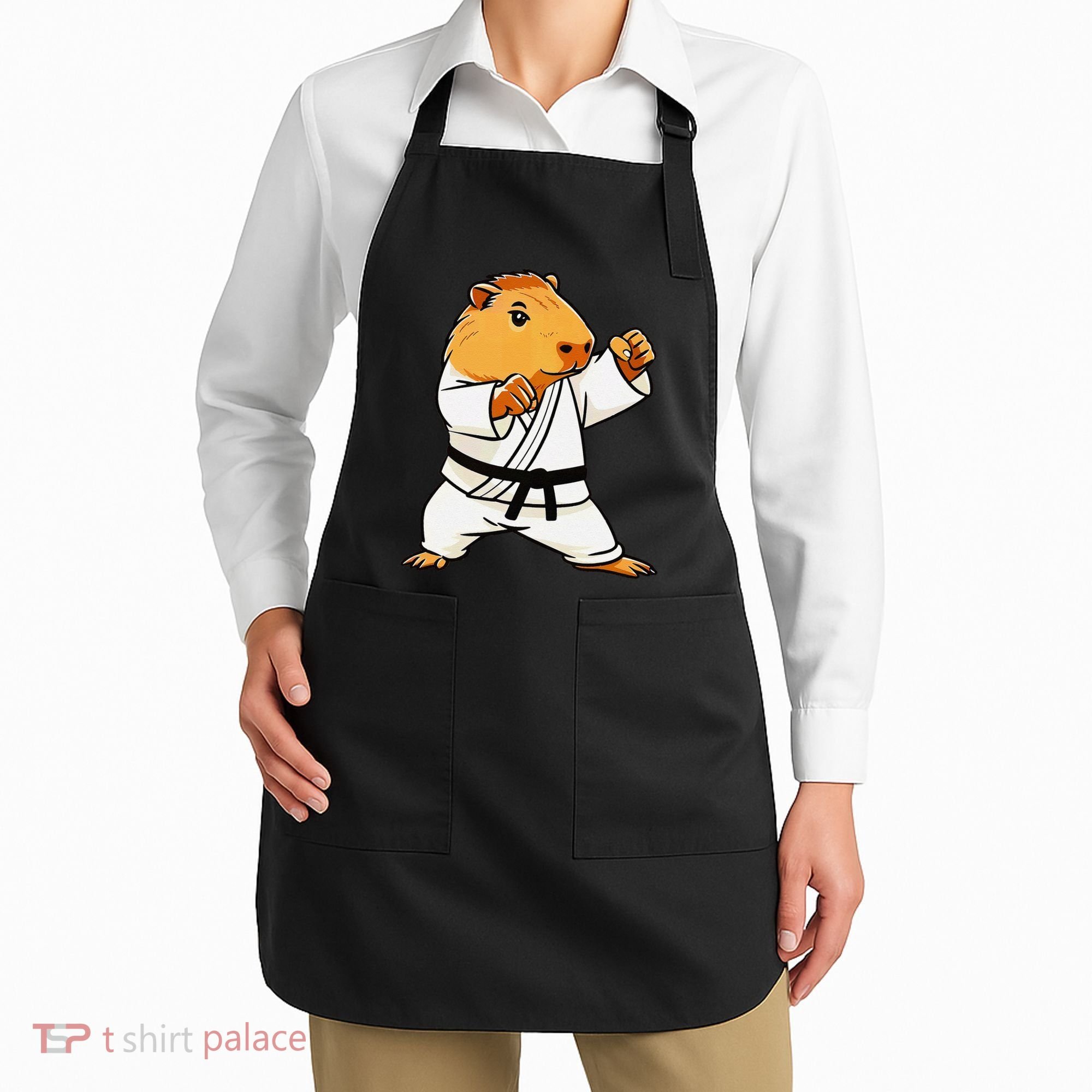 Karate Capybara Funny Martial Arts Mma Apron