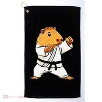 Karate Capybara Funny Martial Arts Mma Golf Towel thumb 0