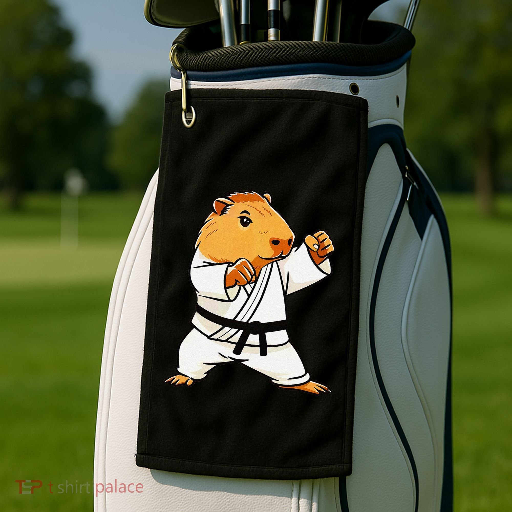 Karate Capybara Funny Martial Arts Mma Golf Towel