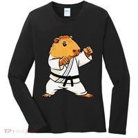 Karate Capybara Funny Martial Arts Mma Women's Long Sleeve Shirt thumb 0