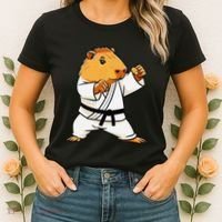 Karate Capybara Funny Martial Arts Mma Women's T-Shirt thumb 2