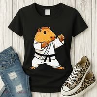 Karate Capybara Funny Martial Arts Mma Women's T-Shirt thumb 3