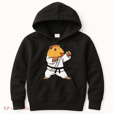 Karate Capybara Funny Martial Arts Mma Kids Hoodie