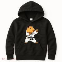 Karate Capybara Funny Martial Arts Mma Kids Hoodie thumb 0