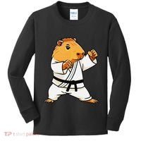 Karate Capybara Funny Martial Arts Mma Kids Long Sleeve Shirt thumb 0