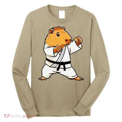 Karate Capybara Funny Martial Arts Mma Long Sleeve Shirt