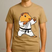 Karate Capybara Funny Martial Arts Mma T-Shirt thumb 3