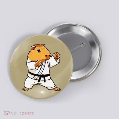 Karate Capybara Funny Martial Arts Mma Button