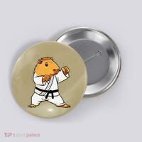 Karate Capybara Funny Martial Arts Mma Button thumb 0
