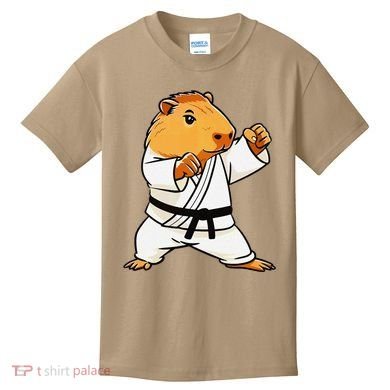 Karate Capybara Funny Martial Arts Mma Kids T-Shirt