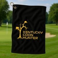 Kentucky Coon Hunter Fun Raccoon Hunting Golf Towel thumb 1