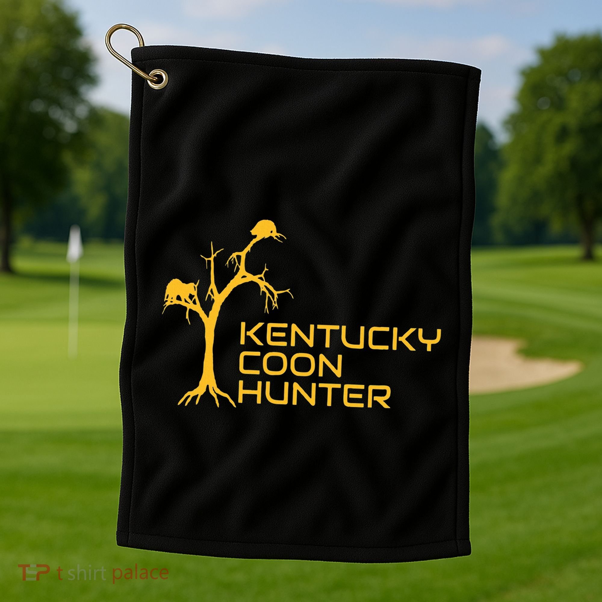 Kentucky Coon Hunter Fun Raccoon Hunting Golf Towel