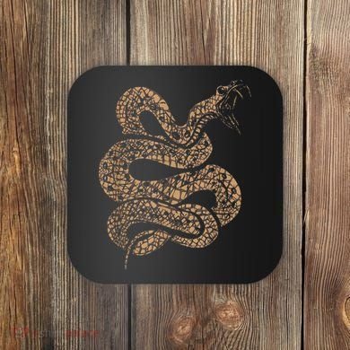 King Cobra Hissing Distressed Snake Lover Gift Coaster