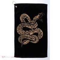 King Cobra Hissing Distressed Snake Lover Gift Golf Towel thumb 0