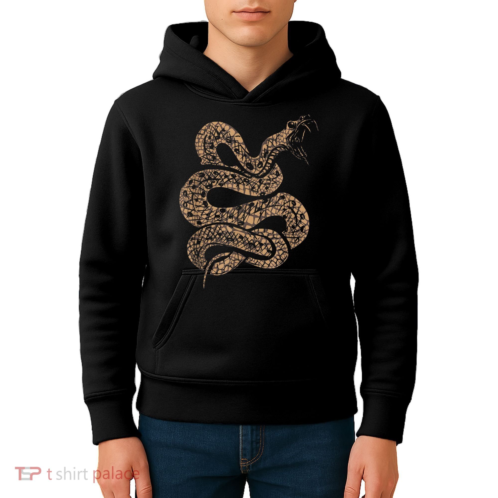 King Cobra Hissing Distressed Snake Lover Gift Kids Hoodie