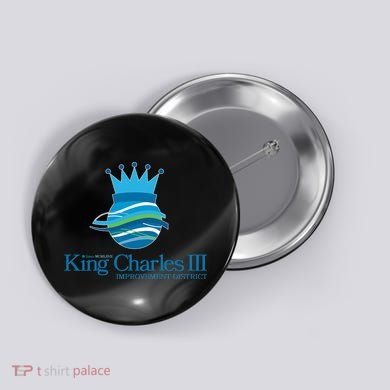 King Charles III Improvement District Button