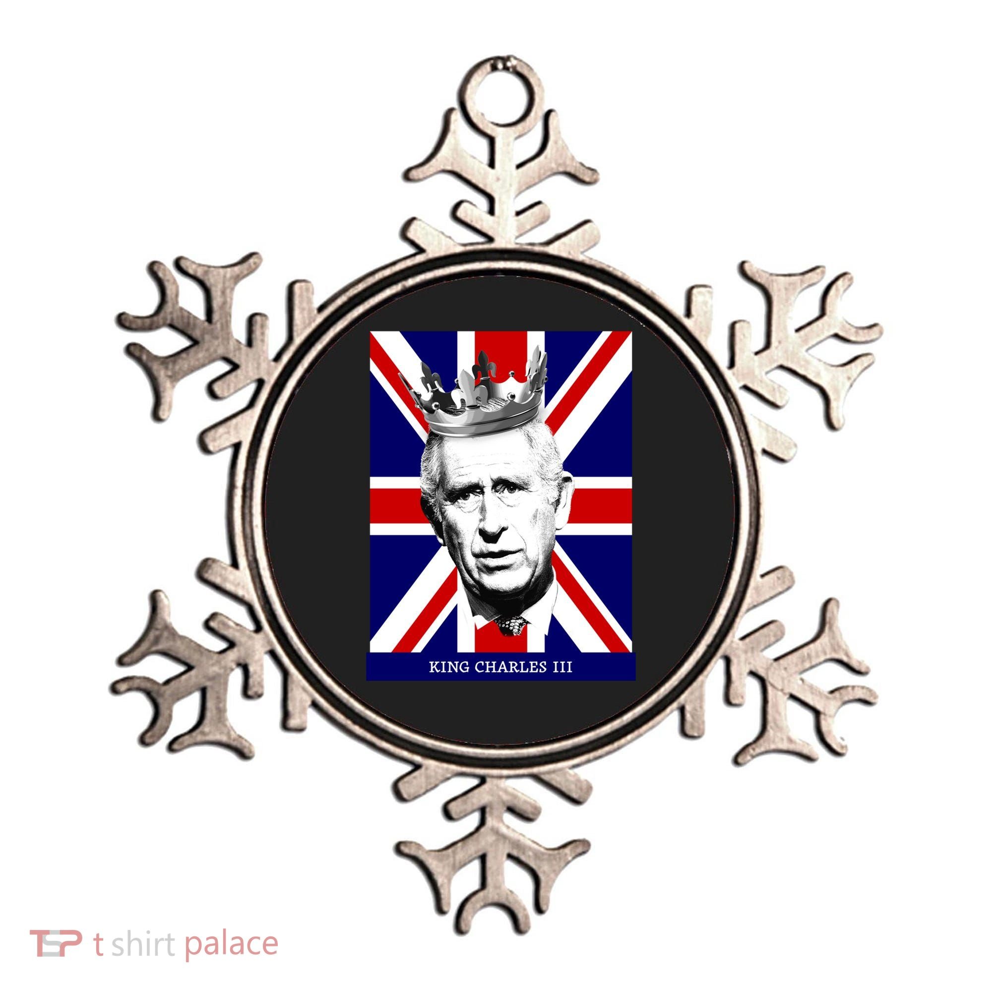 King Charles Iii Funny Gift Union Jack Royal Family Great Gift Ornament