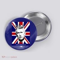 King Charles Iii Funny Gift Union Jack Royal Family Great Gift Button thumb 0