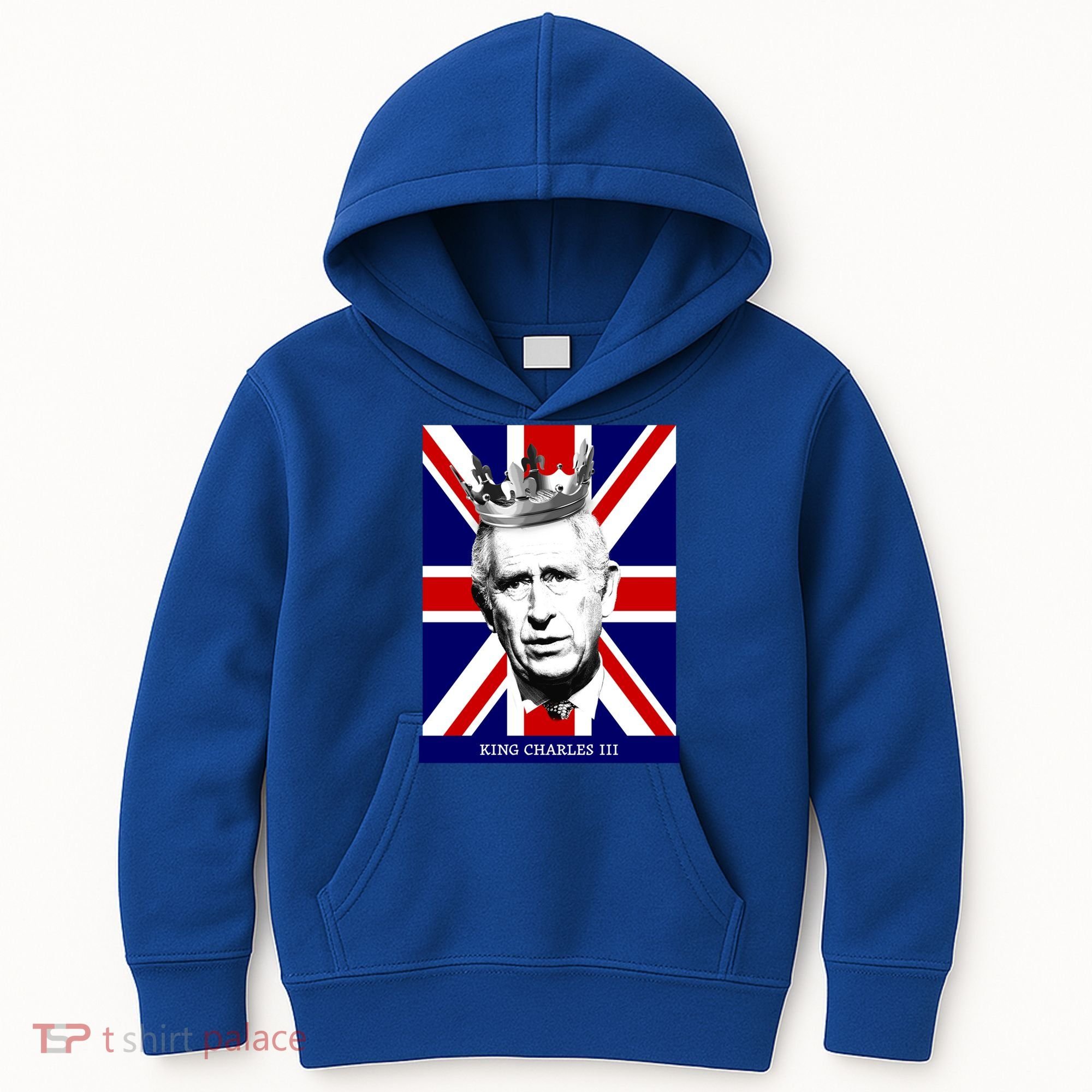 King Charles Iii Funny Gift Union Jack Royal Family Great Gift Kids Hoodie