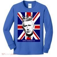 King Charles Iii Funny Gift Union Jack Royal Family Great Gift Kids Long Sleeve Shirt thumb 0
